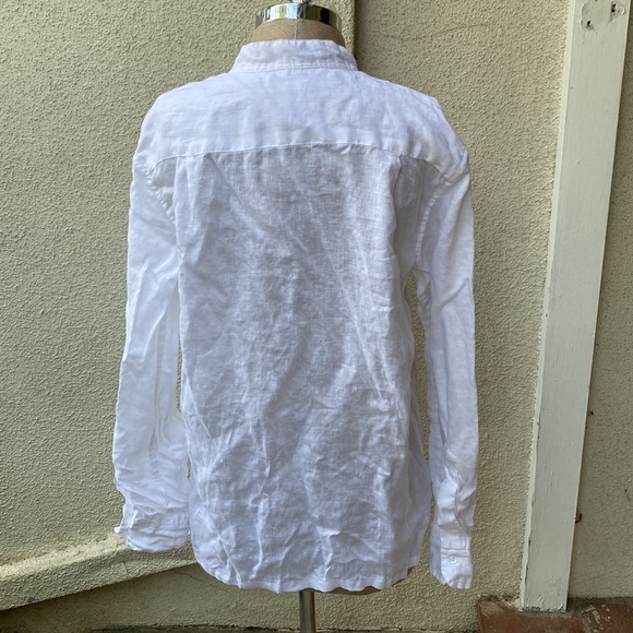 Island Importer 100% linen stunning white blouse. Beautiful high end linen - Picture 7 of 11